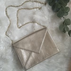 Metallic Champagne Crossbody Bag
